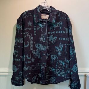 Free People-Western Print Button-Up Shirt